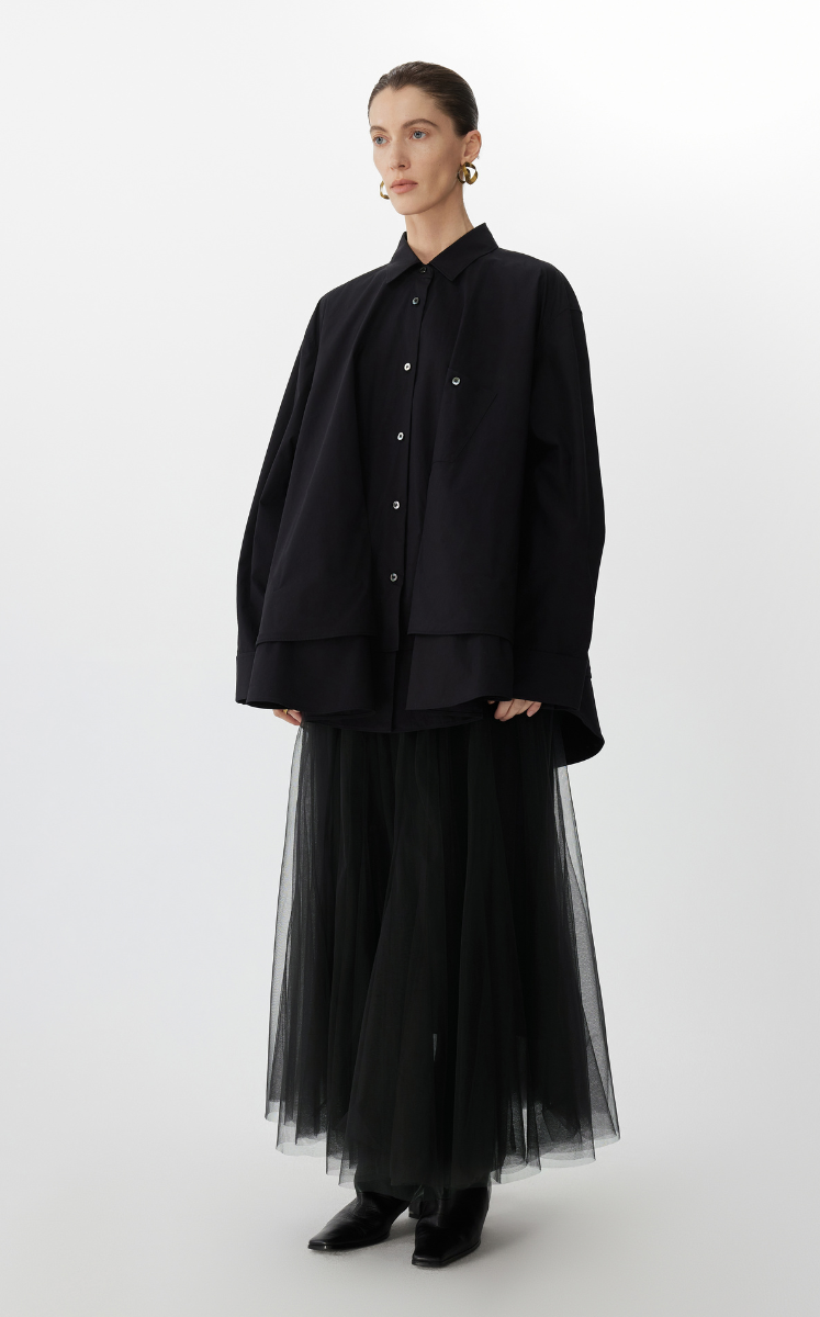 Skirt / JNBY A-Line Tulle Maxi Skirt- 2-in-1 Design