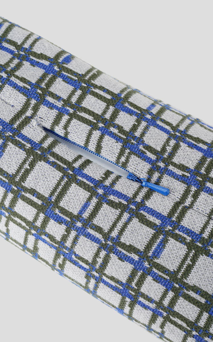 Neck Pillow / JNBYHOME Cotton-Poly Plaid Jacquard Neck Pillow