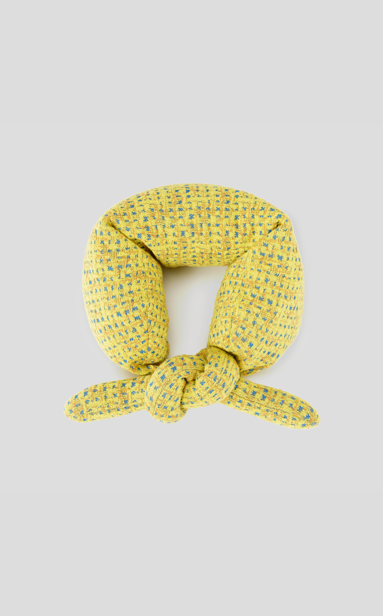 Neck Pillow / JNBYHOME Cotton-Poly Plaid Jacquard Neck Pillow Yellow M