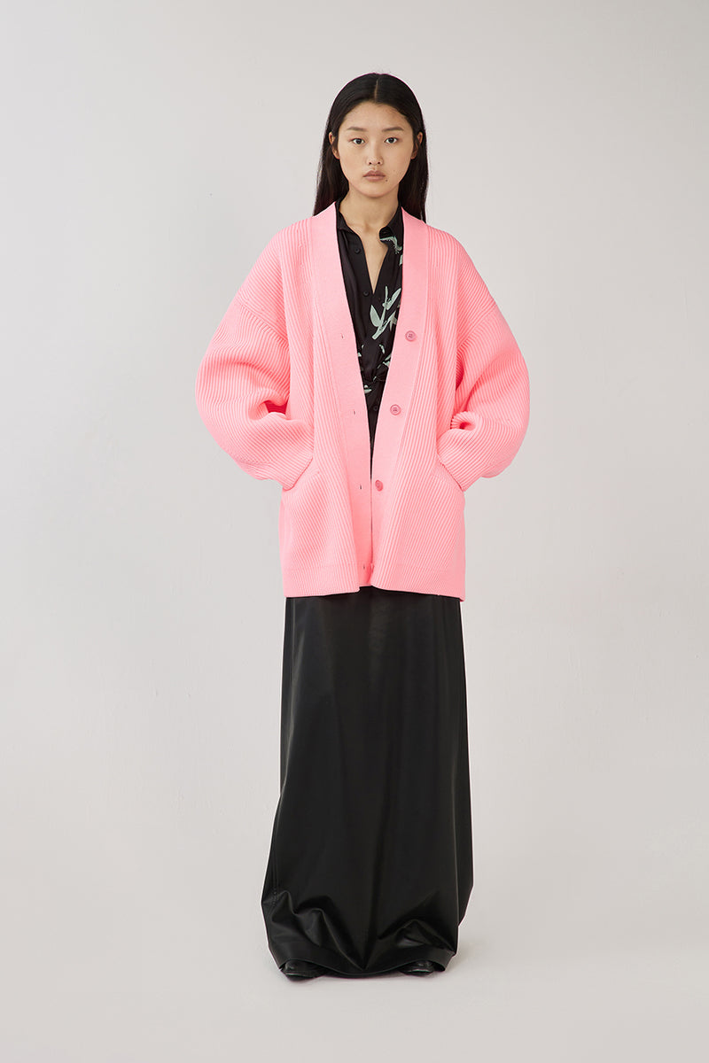Sweater / JNBY Oversized V-neck Cardigan Pink