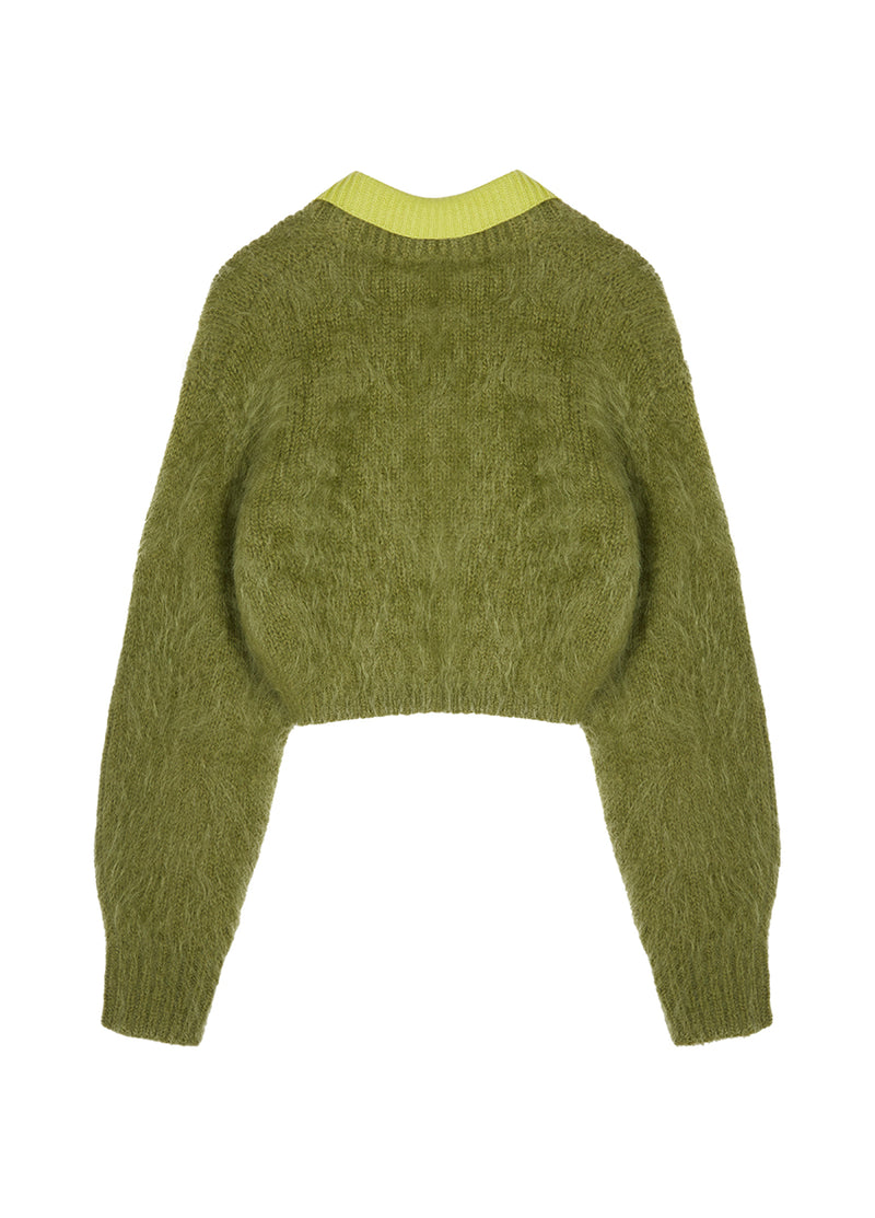 Sweater / JNBY Cropped Mohair-blend Wool Sweater Cardigan