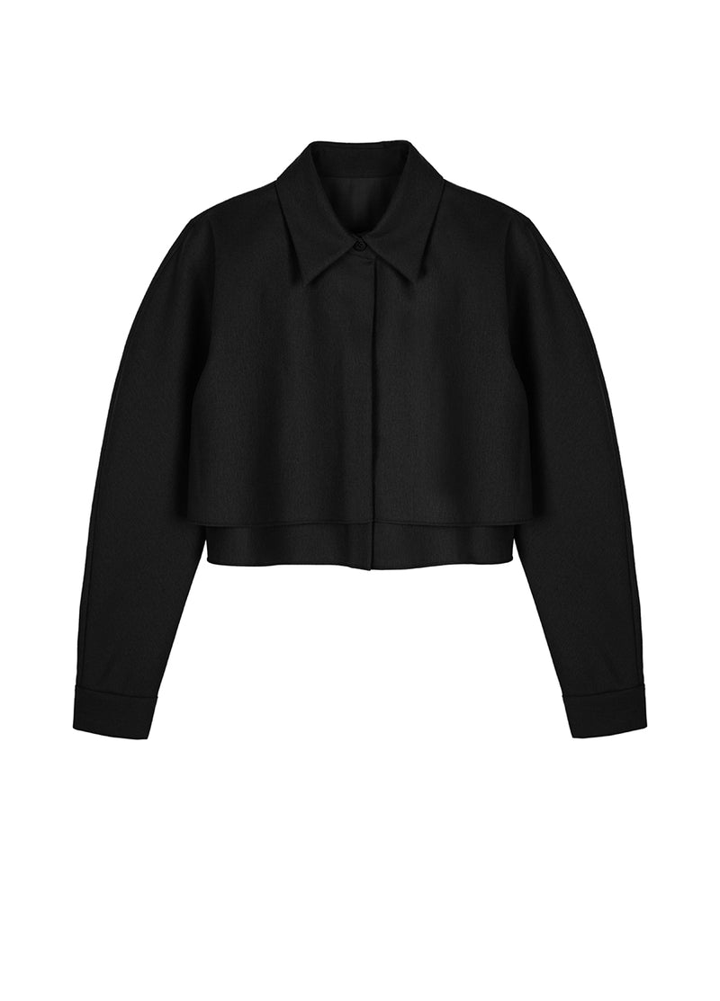 Coat / JNBY Cropped Wool Jacket Black