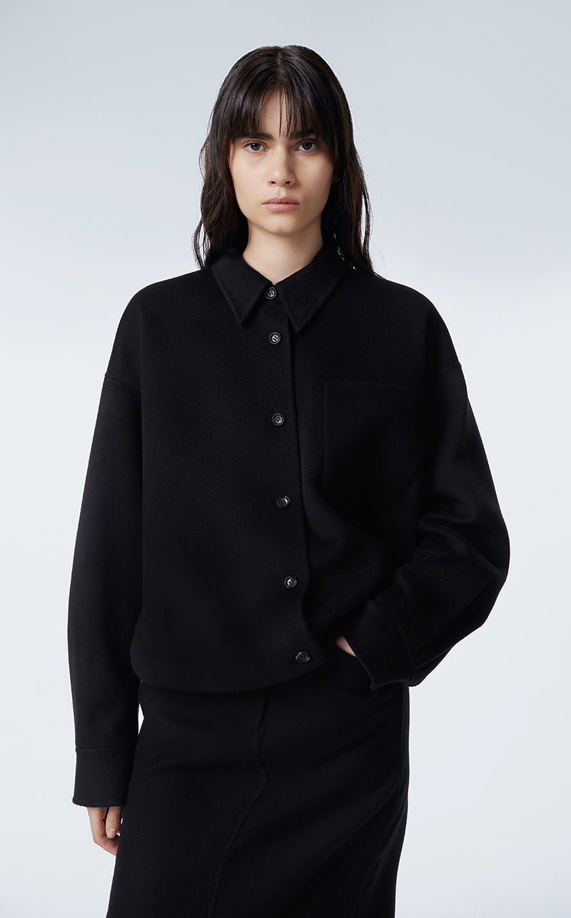 Coat / JNBY Wool-blend Cashmere Cropped Jacket