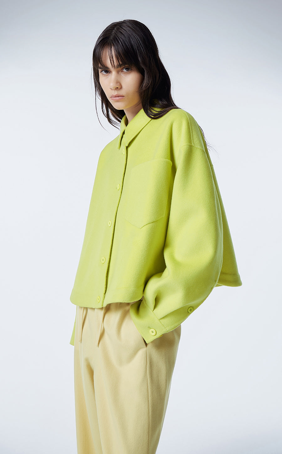 Coat / JNBY Wool-blend Cashmere Cropped Jacket