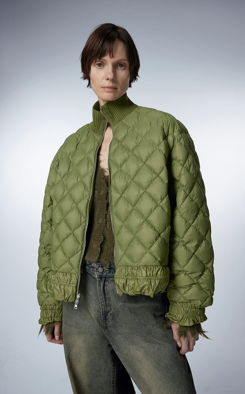 Coat / JNBY Drawstring-waist Down Coat Green