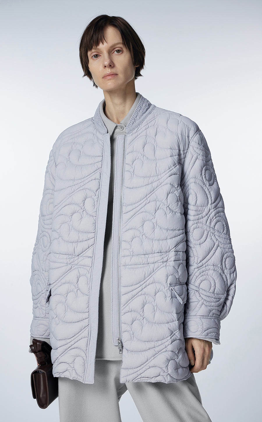 Coat / JNBY Drawstring-waist Mid-length Down Coat SlateGray3