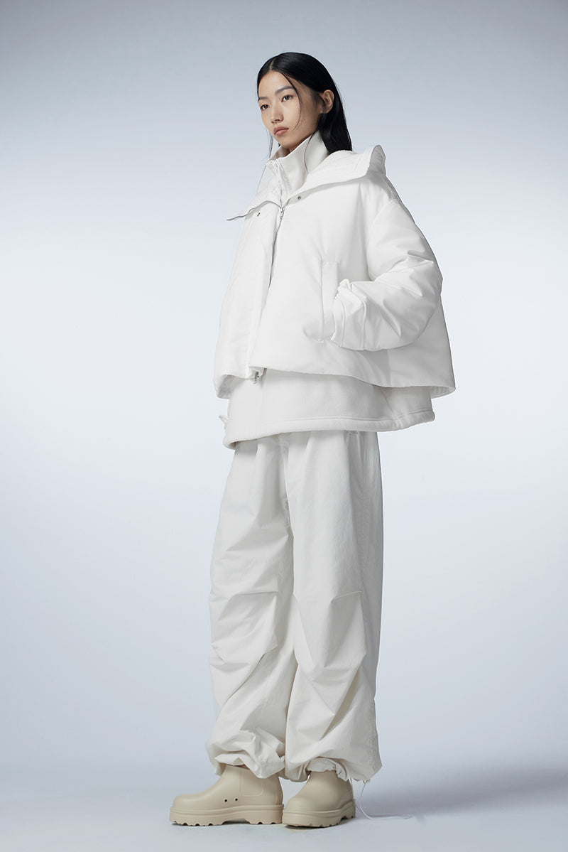 Coat / JNBY Oversized Hooded Down Coat White