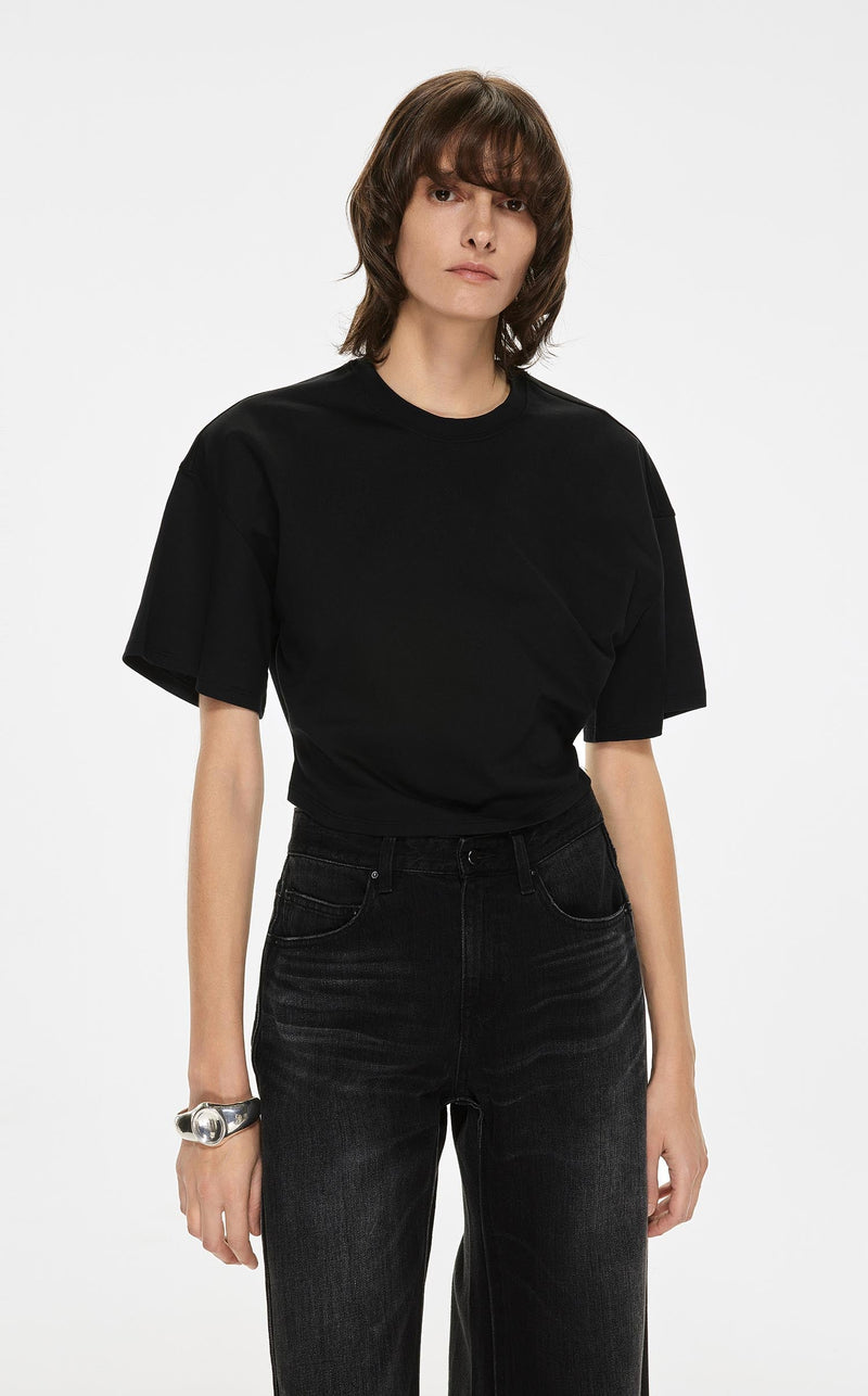 T-Shirt / JNBY Solid Crewneck Short Sleeve T-Shirt (100% Cotton) Black