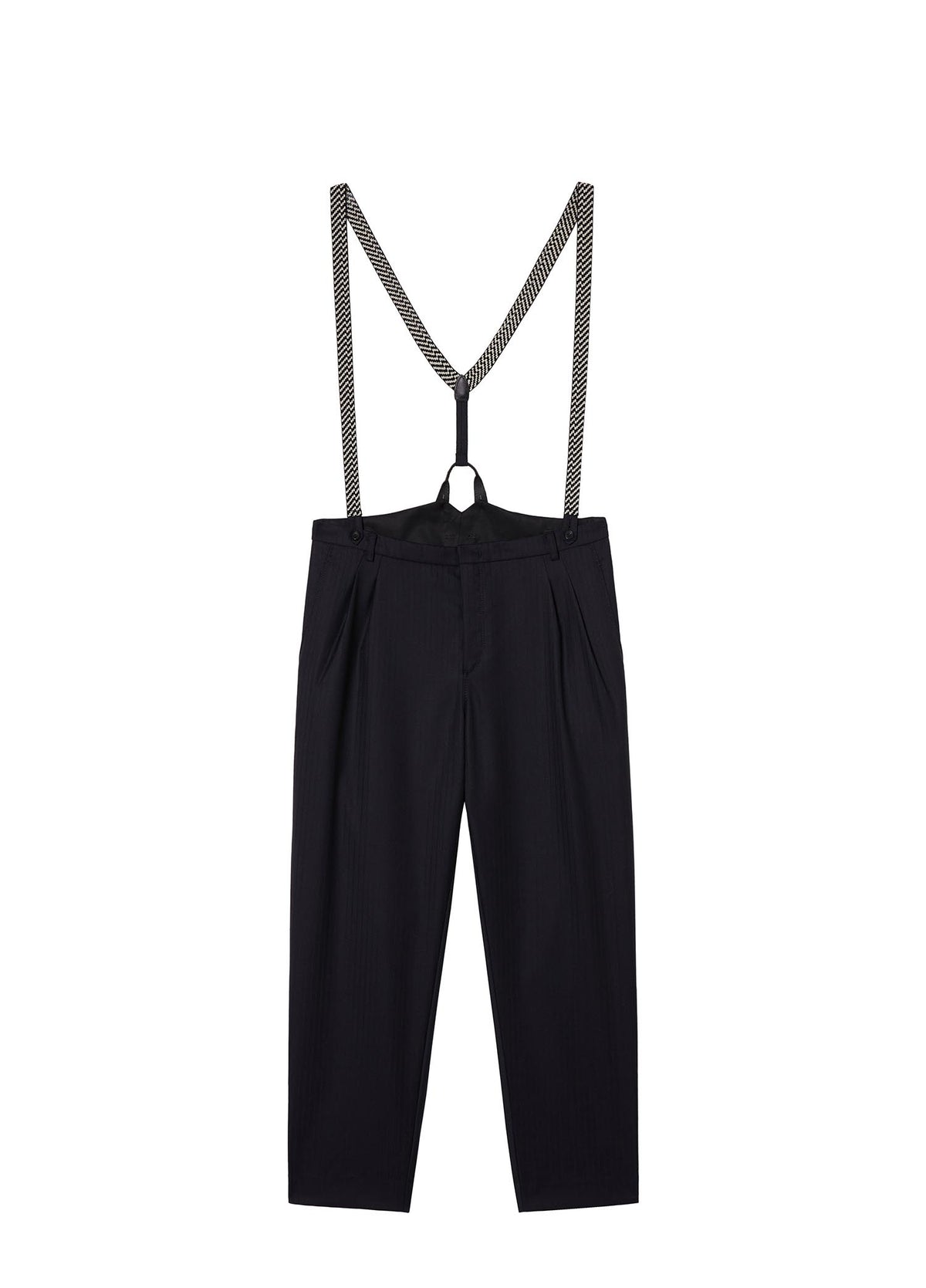 Pants / JNBY Retro Style Cropped Bib Pants Black