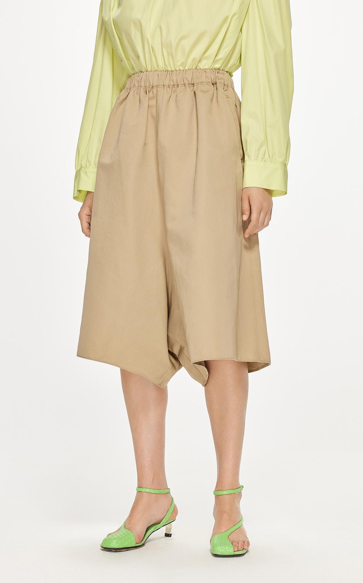 Pants / JNBY Loose Fit Cotton Linen Blended Pants Khaki