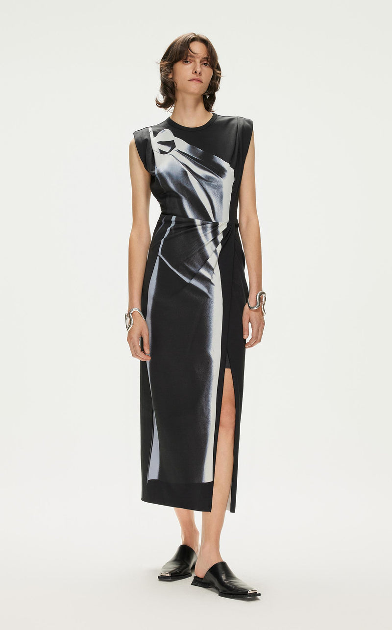 Dresses / JNBY Washed-Denim-Print Sleeveless Dress Black