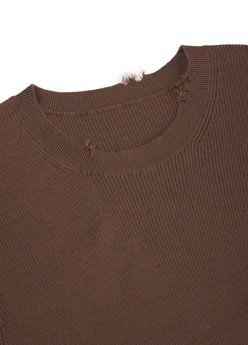 Sweater/ JNBY 100% Silk Round Neck Short-Sleeved Sweater