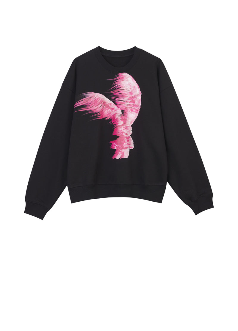 Sweatshirt / JNBY Windblown Rabbit Pattern Loose Fit Round Neck Long Sleeve Sweatshirt