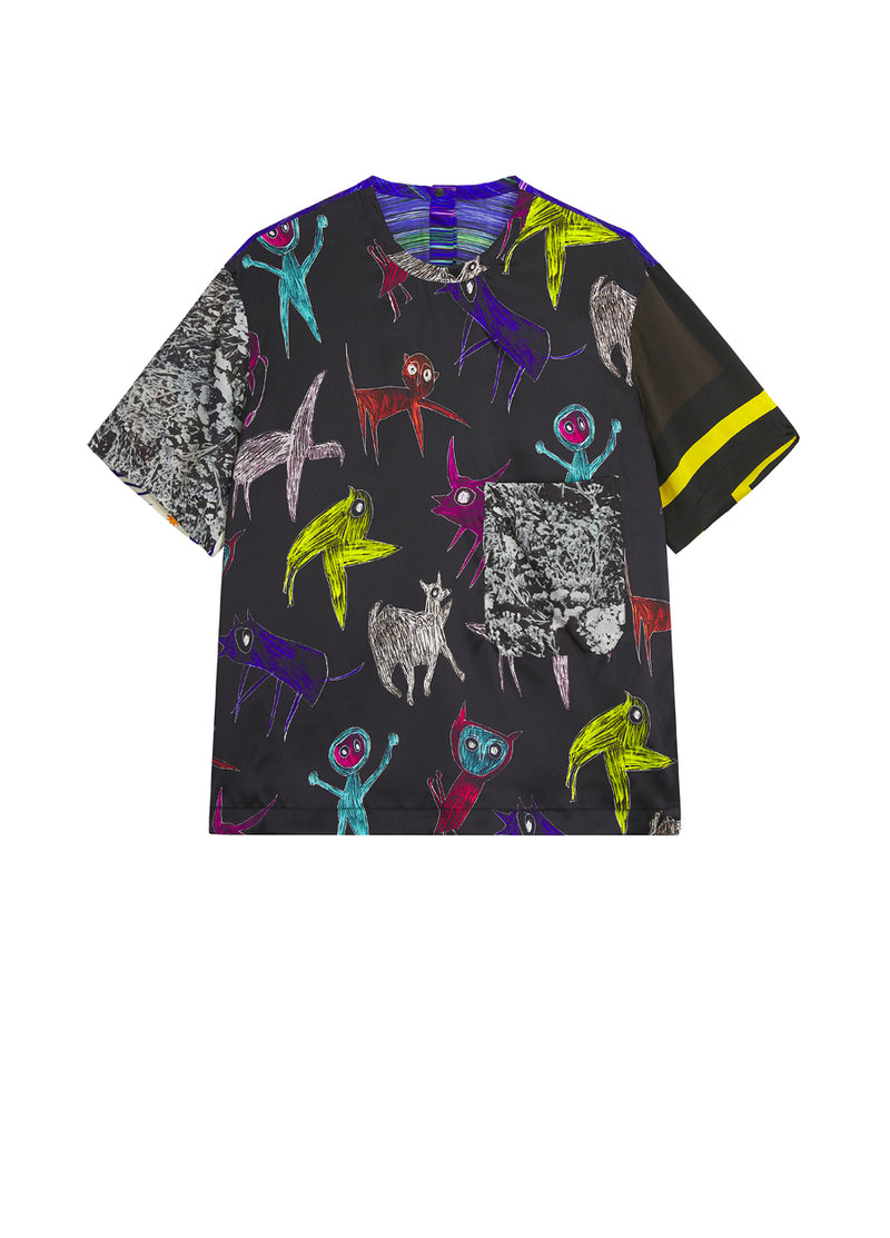 T-shirt / JNBY Silk Short-sleeved T-shirt Blue