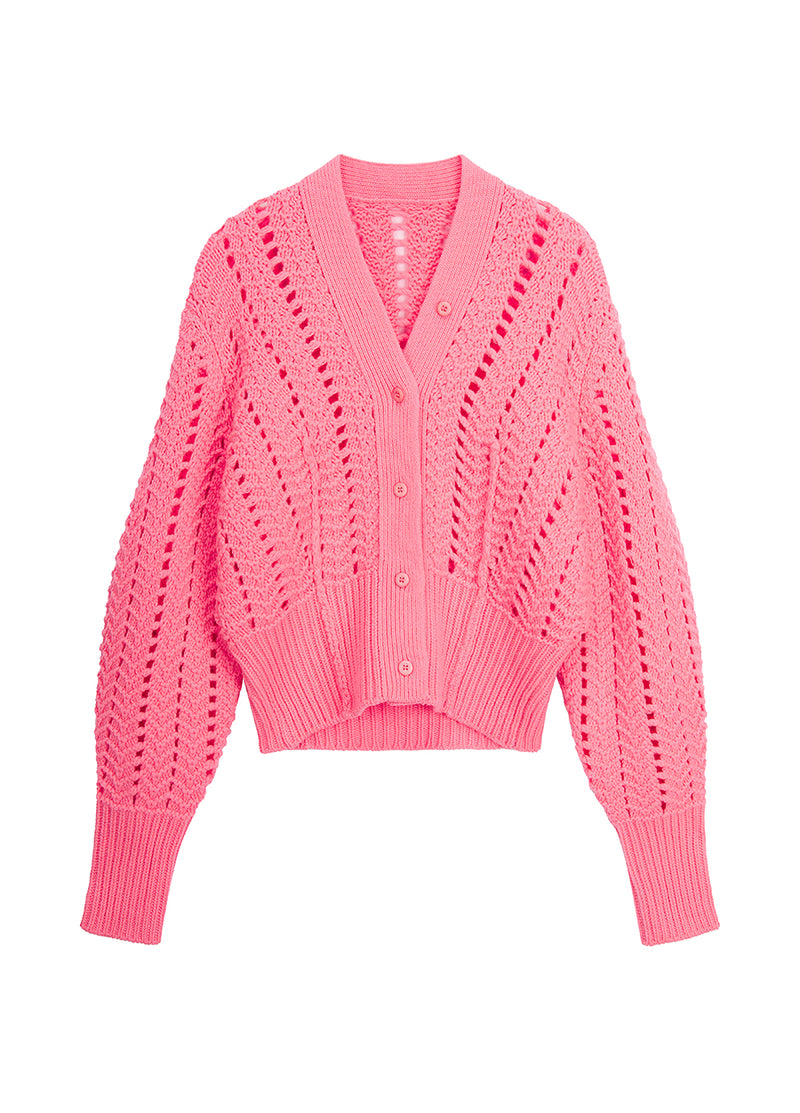 Sweater / JNBY V-Neck Wool Cropped Sweater Pink