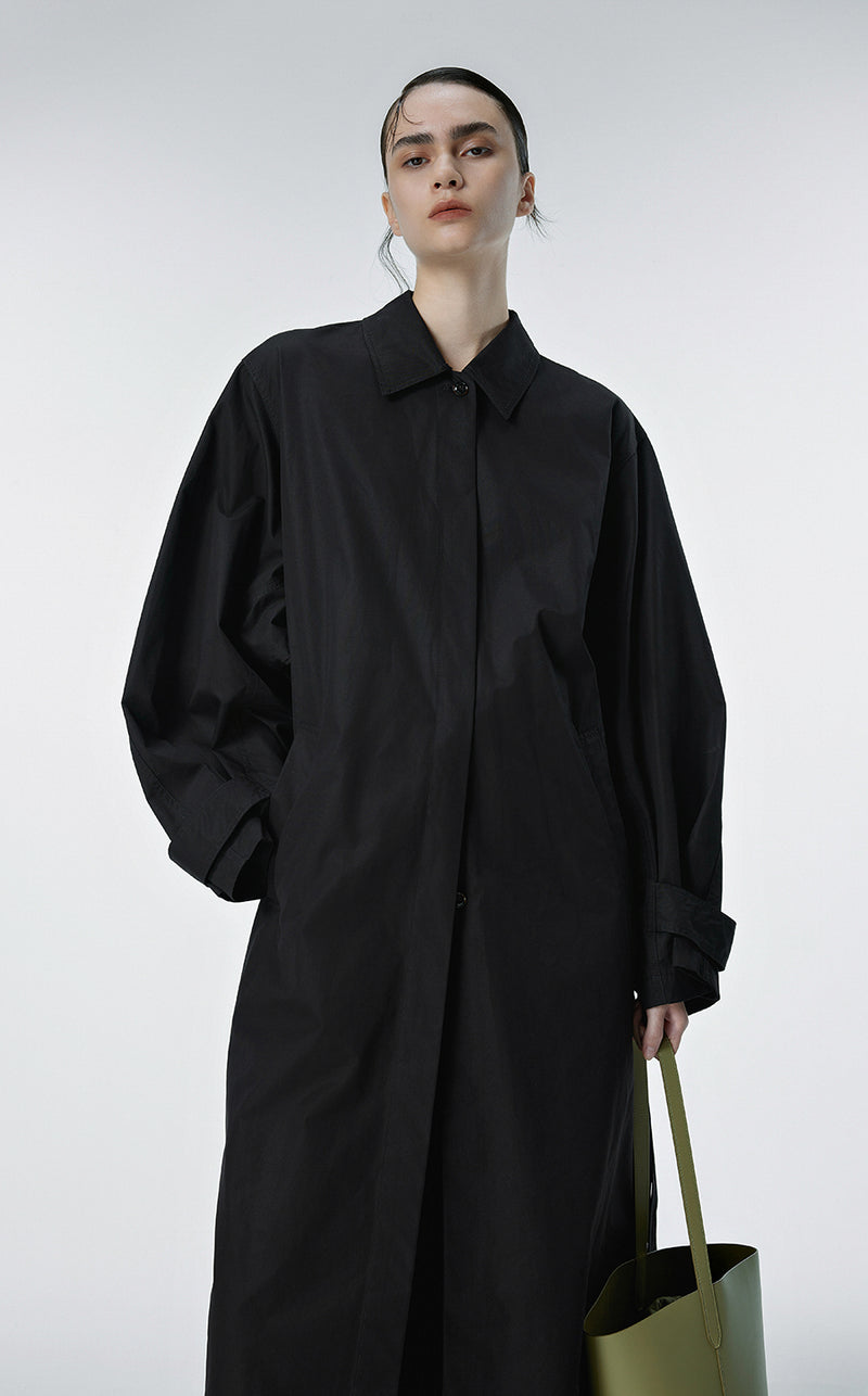 Coat / JNBY Cotton Trench Coat Black