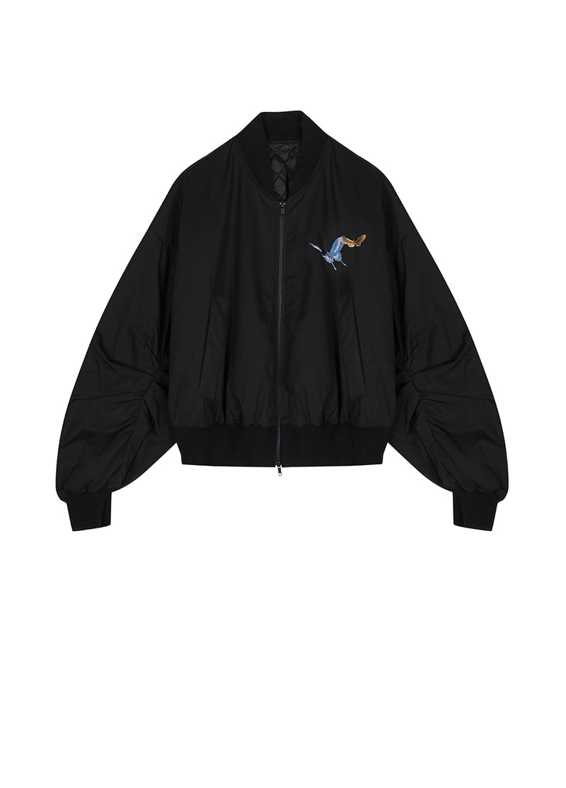 Coat / Su Embroidery X JNBY Cotton Bomber Jacket in Butterfly Pattern