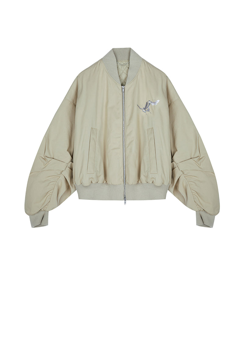 Coat / Su Embroidery X JNBY Cotton Bomber Jacket in Butterfly Pattern