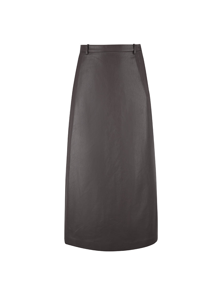Skirt / JNBY Faux Leather Maxi Skirt Brown