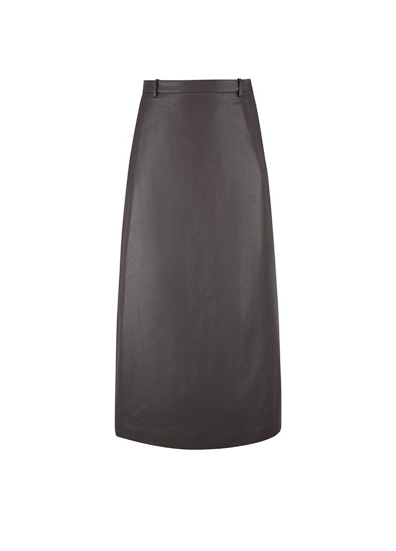 Skirt / JNBY Faux Leather Maxi Skirt Brown