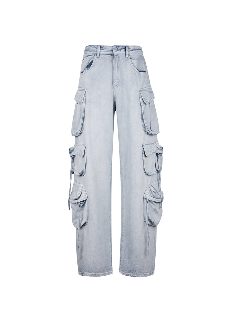 Pants / JNBY Cotton Cargo Jeans with Big Pockets Blue