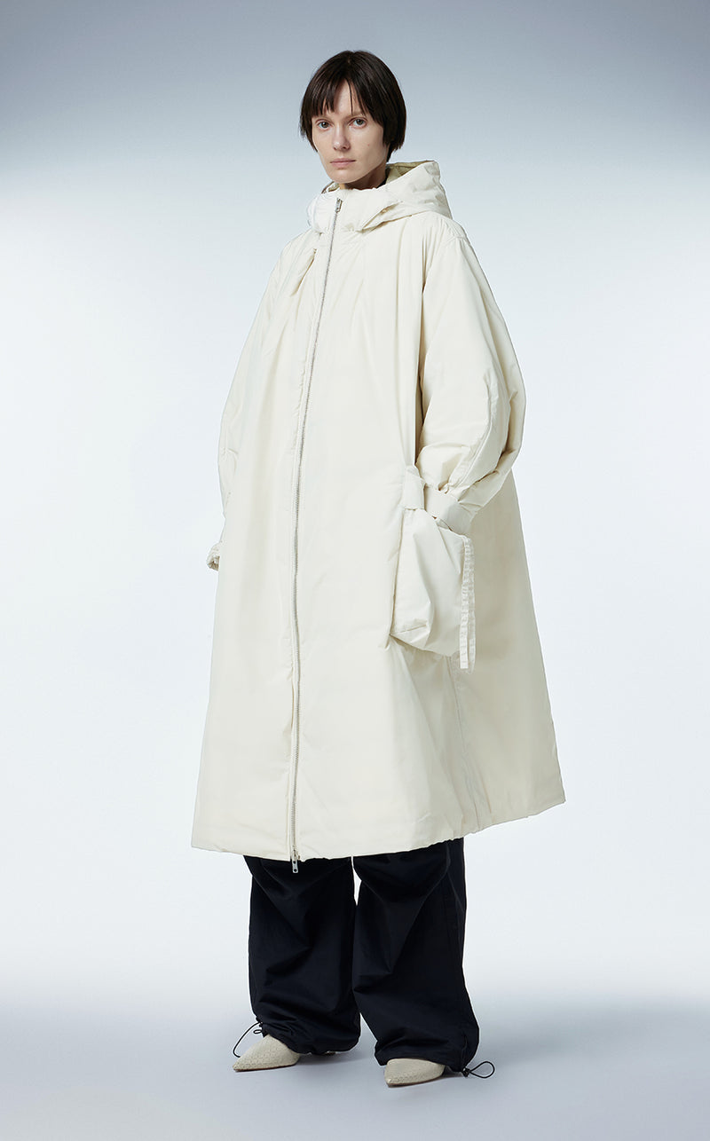 Coat / JNBY Hooded Cargo Down Coat White
