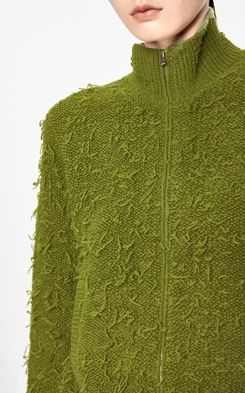 Sweater / JNBY Zip-Up Wool Knitted Cardigan