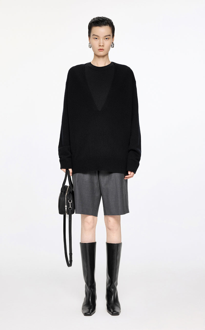 Sweater / JNBY V-Neck Wool-Cashmere Jumper Black