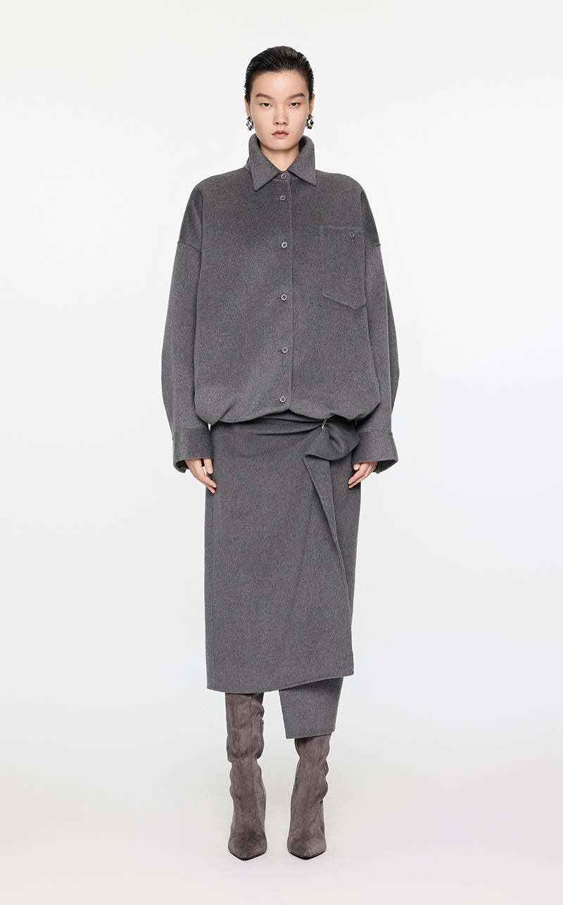 Coat / JNBY Oversized Wool-cashmere Jacket Grey