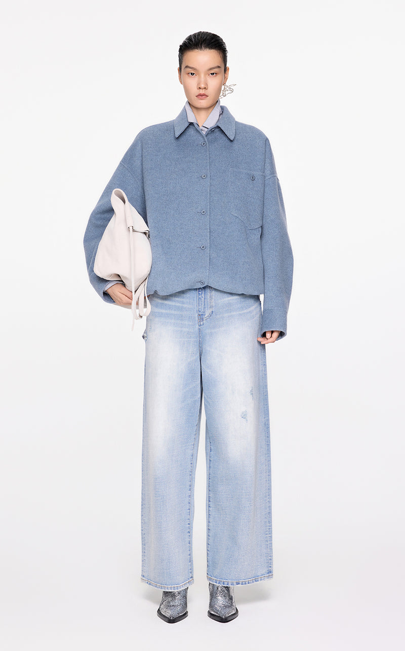 Coat / JNBY Oversized Wool-cashmere Jacket Blue
