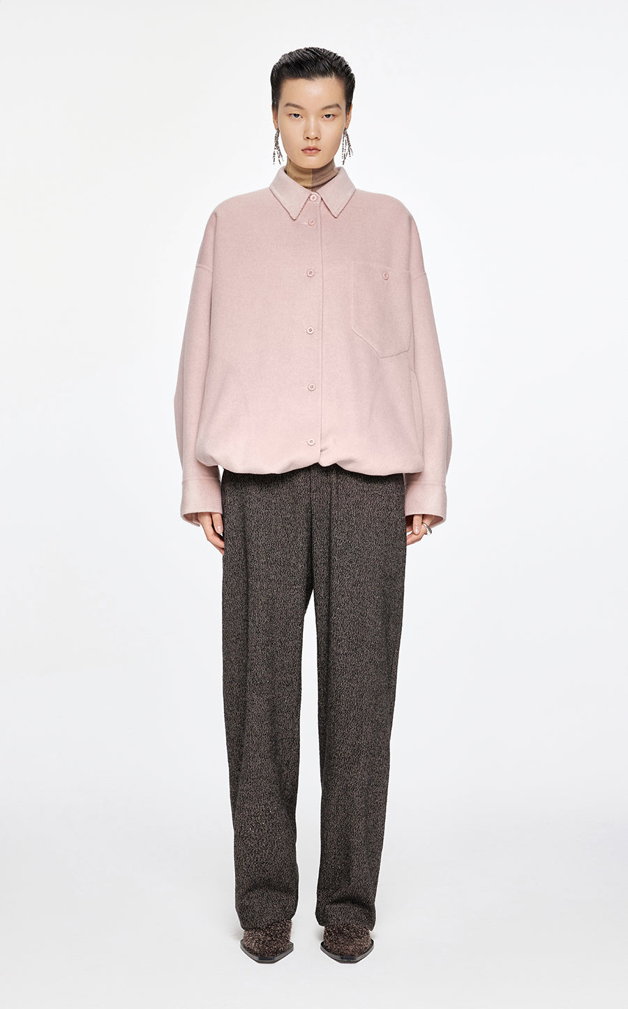 Coat / JNBY Oversized Wool-cashmere Jacket Pink