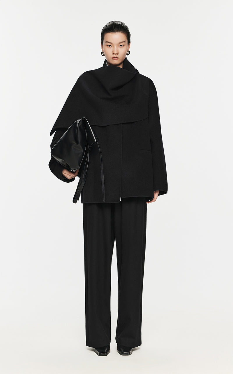 Coat / JNBY Oversize Wool-blend Cape Coat Black