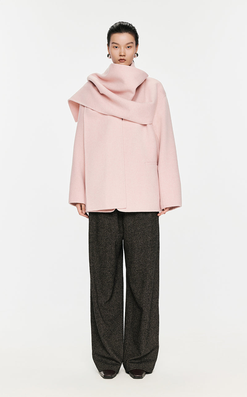 Coat / JNBY Oversize Wool-blend Cape Coat Pink