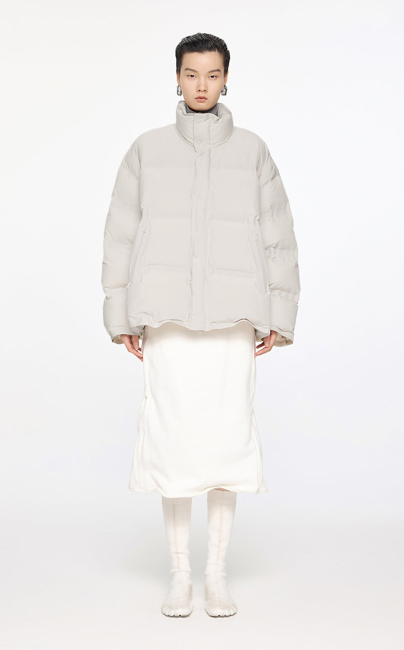 Coat / JNBY Oversize Stand Collar Down Coat White