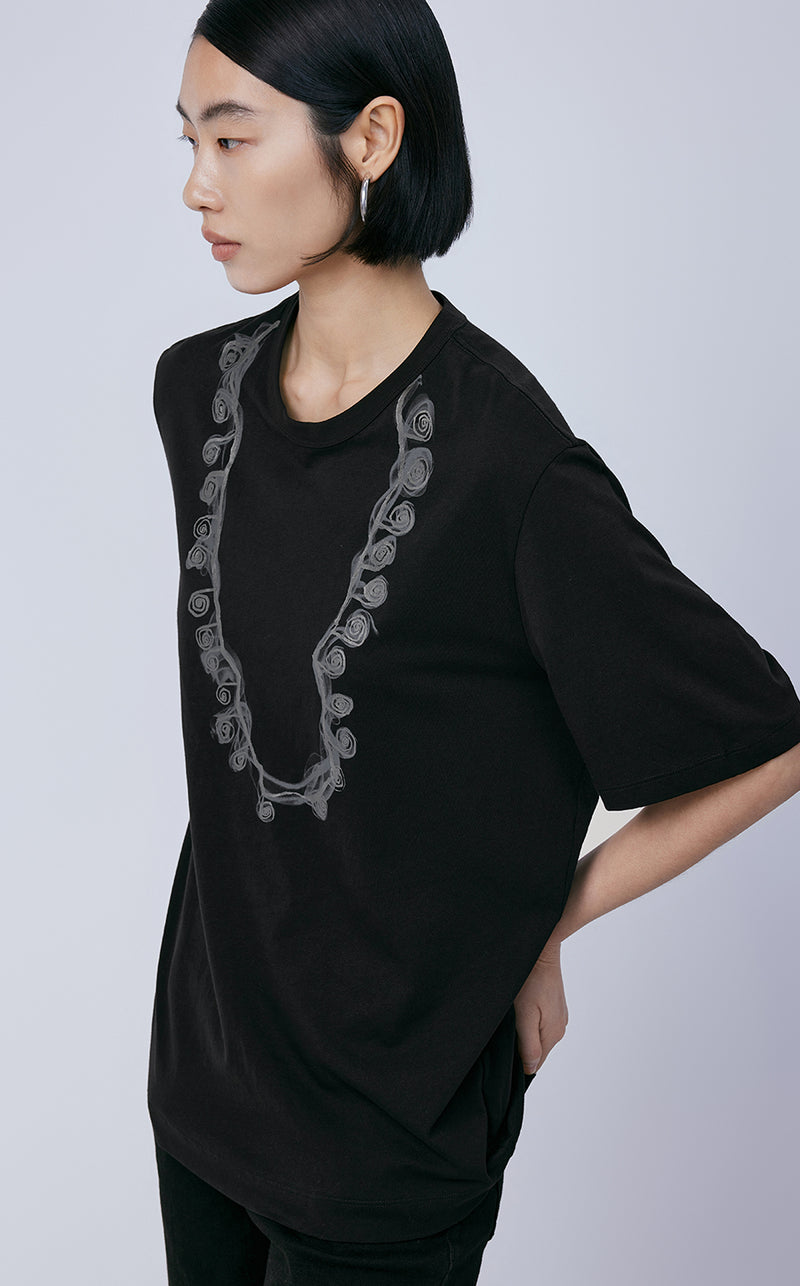 T-shirt / JNBY Relaxed-fit Cotton Printed T-shirt£¨Spring 24£?