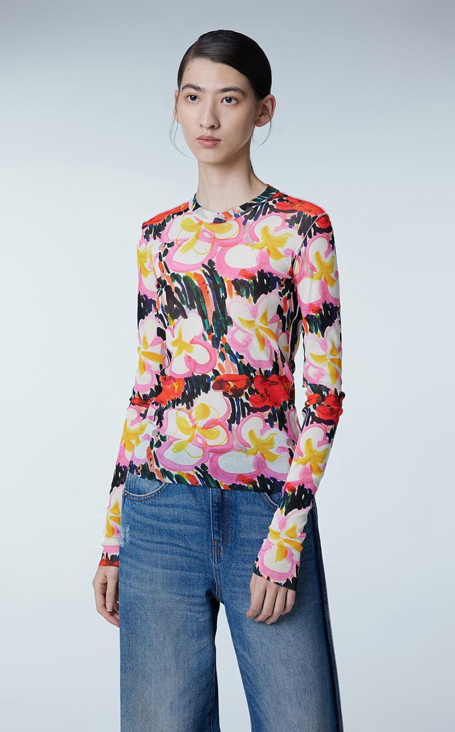 T-shirt / JNBY Floral Prints Skin-friendly T-shirt Pink