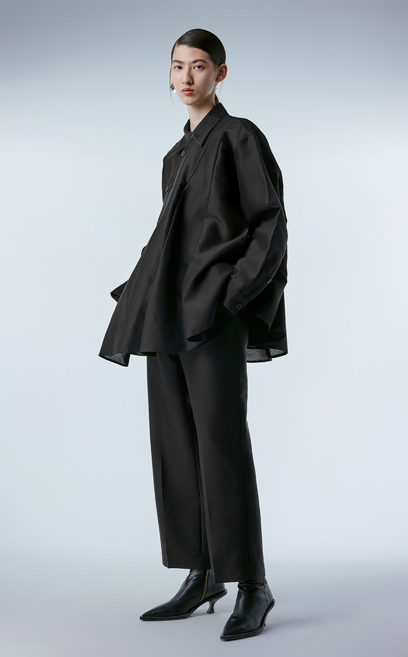 Shirt / JNBY Oversized Cotton-silk Asymmetric Shirt Black