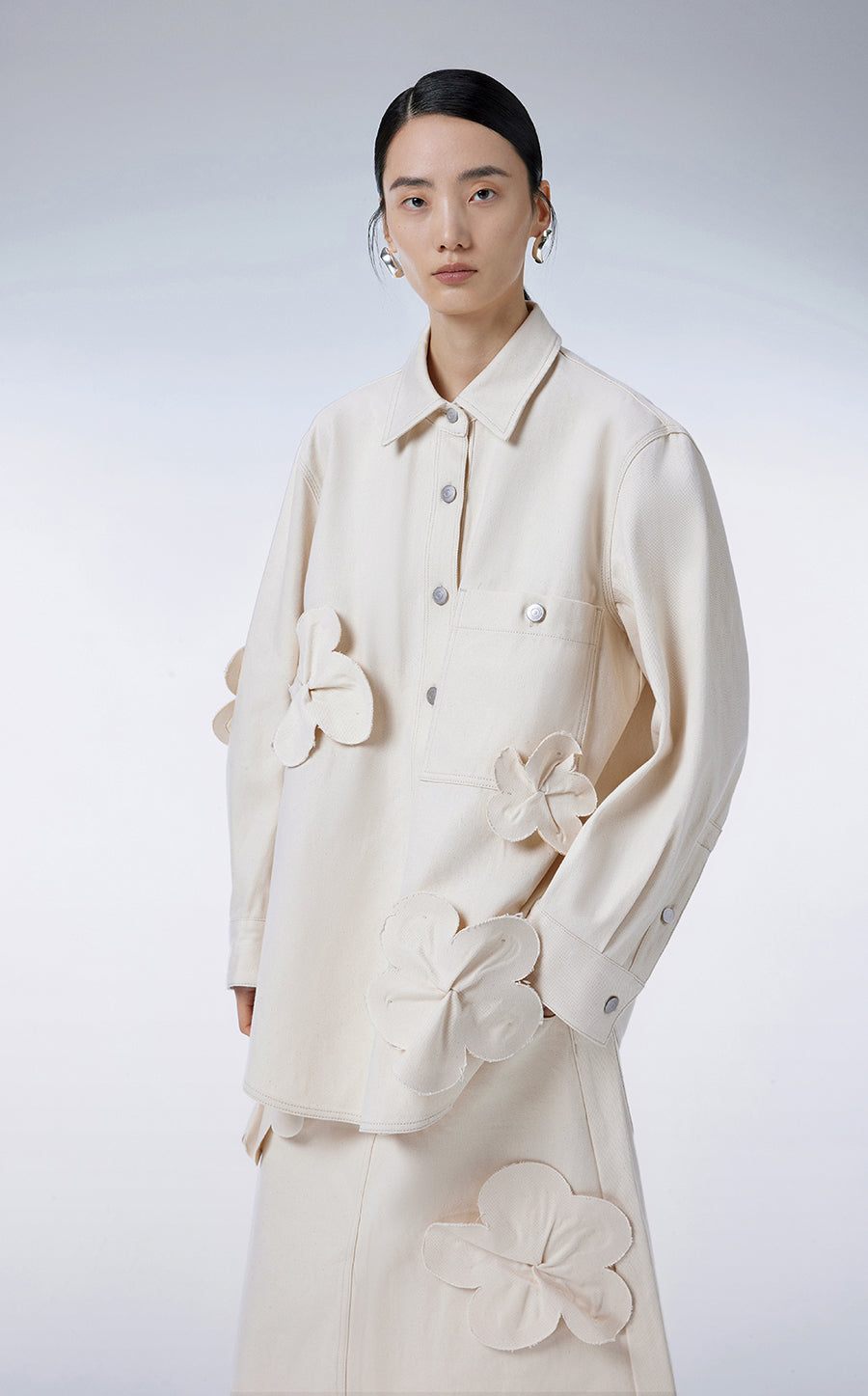 Coat / (ESG) JNBY Oversized 3D-floral Jacket FloralWhite