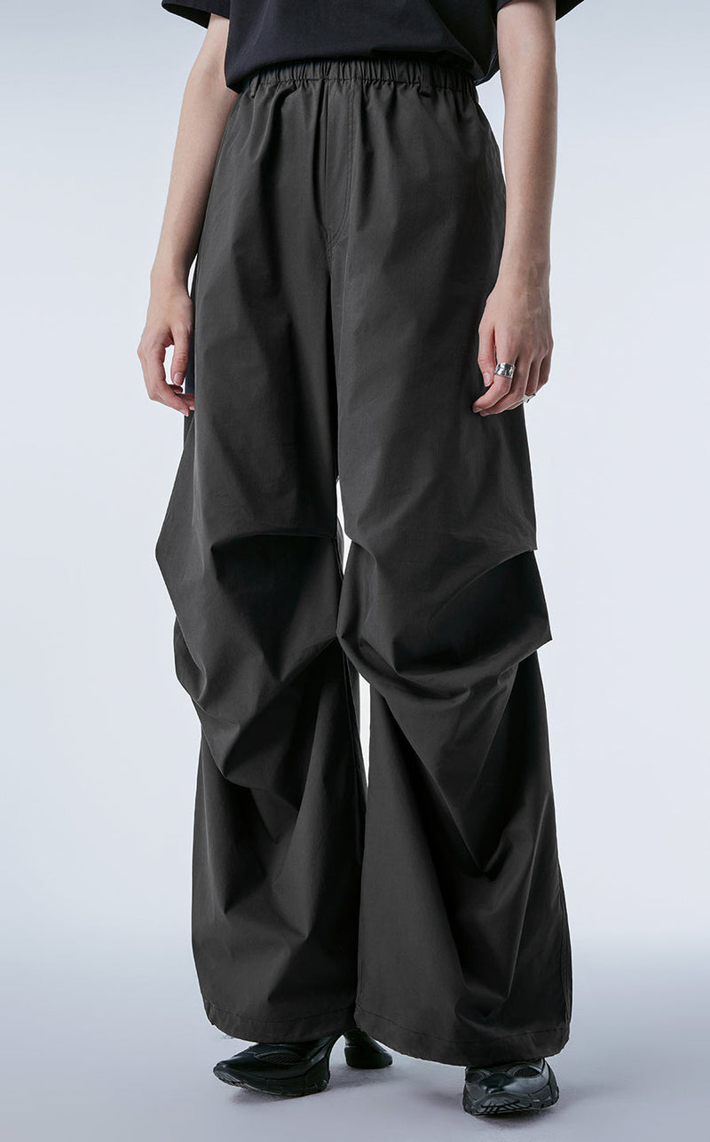 Pants / JNBY Gathered-detail Wide-leg Pants Black