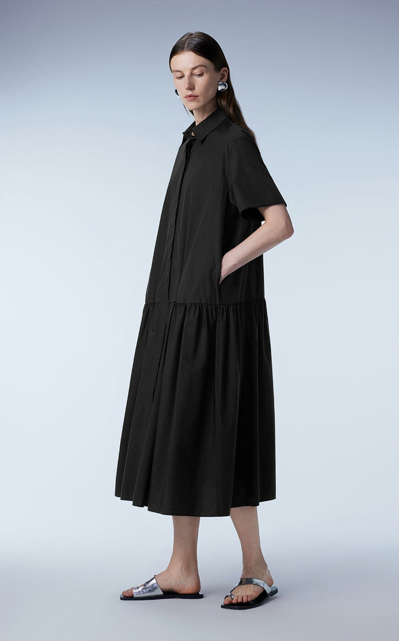 Dress / JNBY Oversized Cotton A-line Dress Black