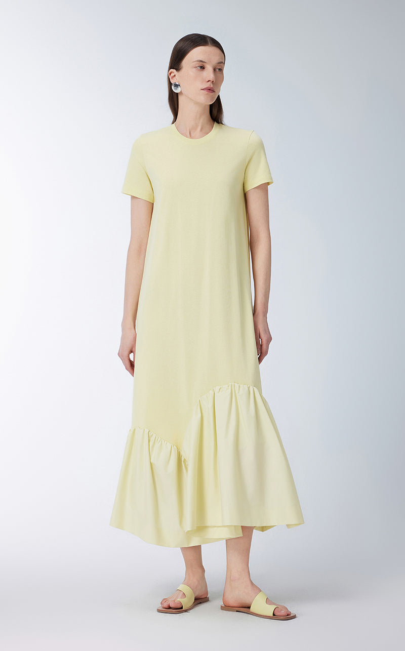 Dress / JNBY Short-sleeve Spliced Cotton Dress Cornsilk