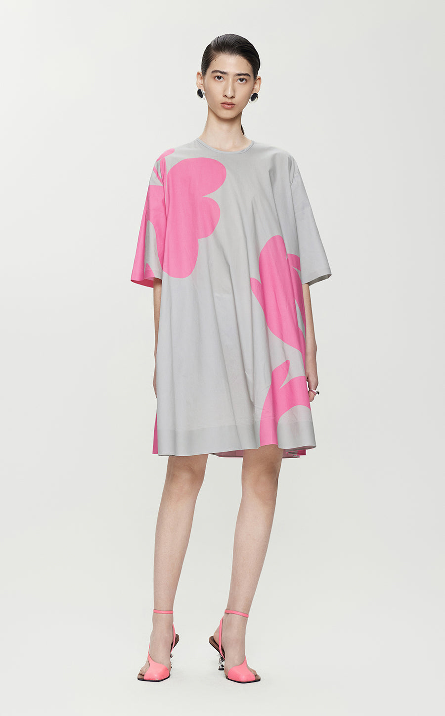 Dresses/JNBY A-line Oversize Short-sleeved Dress Pink