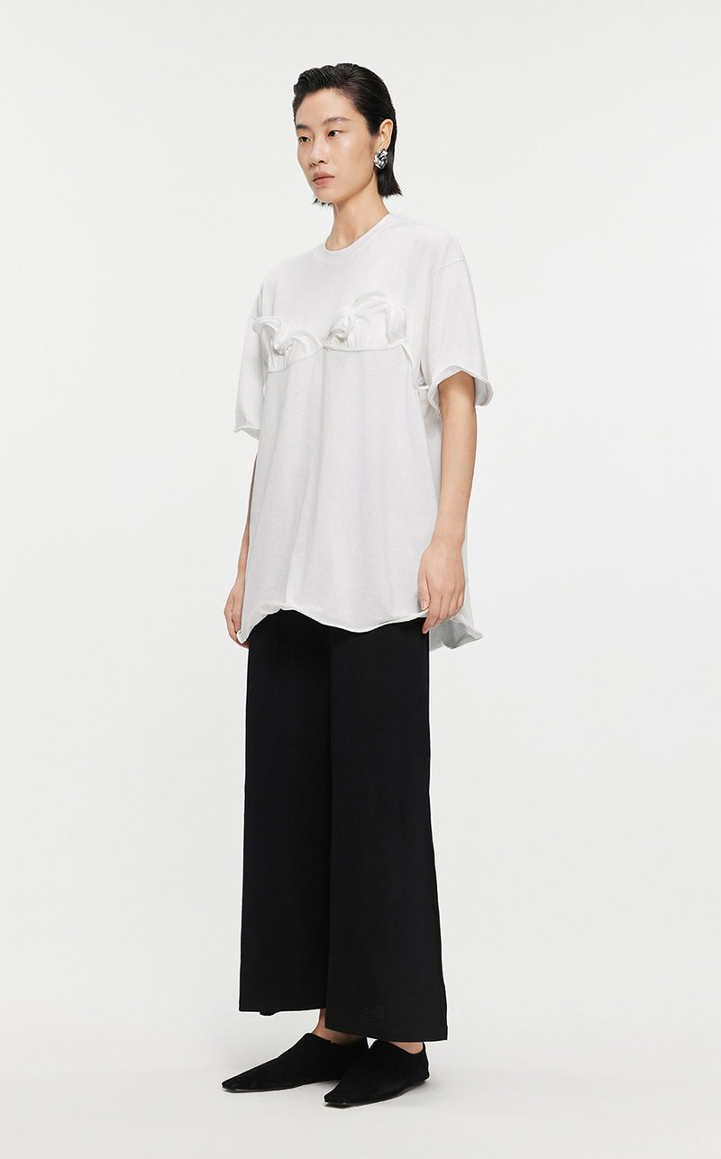T-shirt /JNBY Drawstring Aluminum Wire Cotton T-shirt