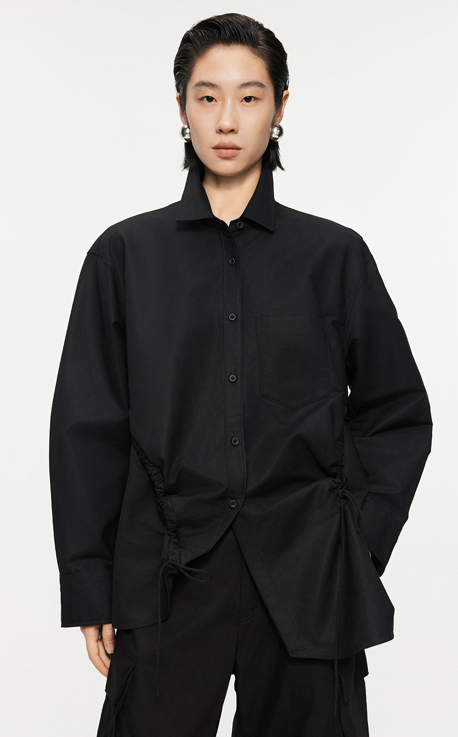 Shirt/JNBY Oversize Long-sleeved Shirt Black