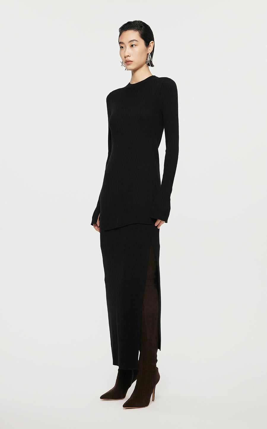 Skirt/JNBY H-line Slim Fit Ankle-length Skirt Black