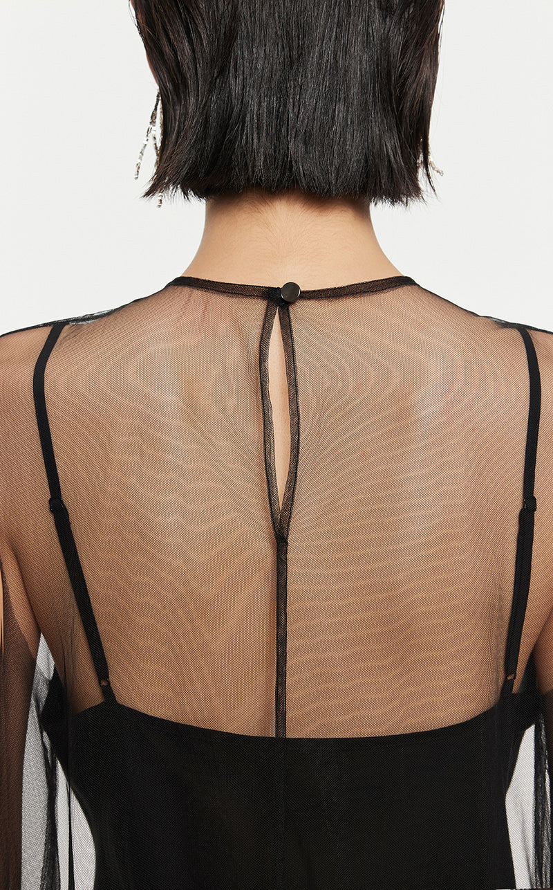Dresses / JNBY A-line Mesh Above-the-knee Sleeveless Dresses