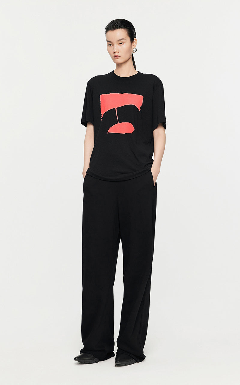 T-Shirt/JNBY Loose Fitting Short-sleeved T-Shirt Black