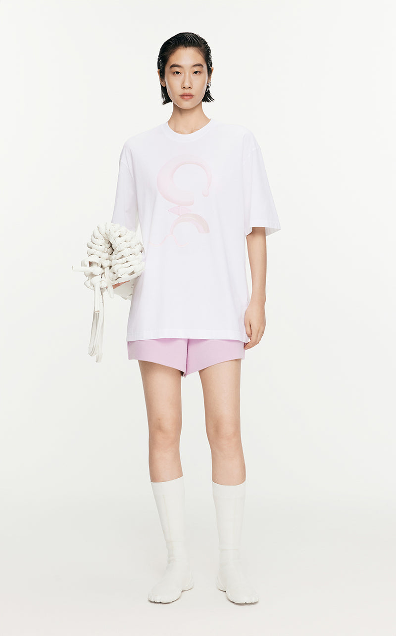 T-Shirt/JNBY Micro Elastic Loose Fitting Short-sleeved T-shirt White
