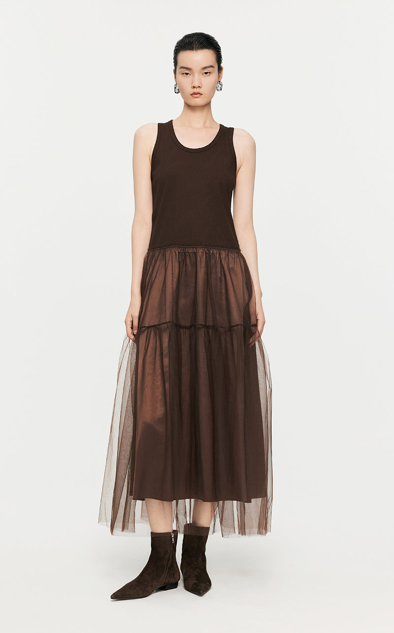 Dresses/JNBY Calf-length Sleeveless Dresses Brown
