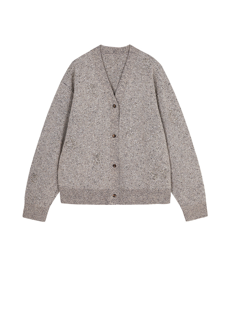 Sweater / JNBY Butterfly-embellished Mid-length Cardigan